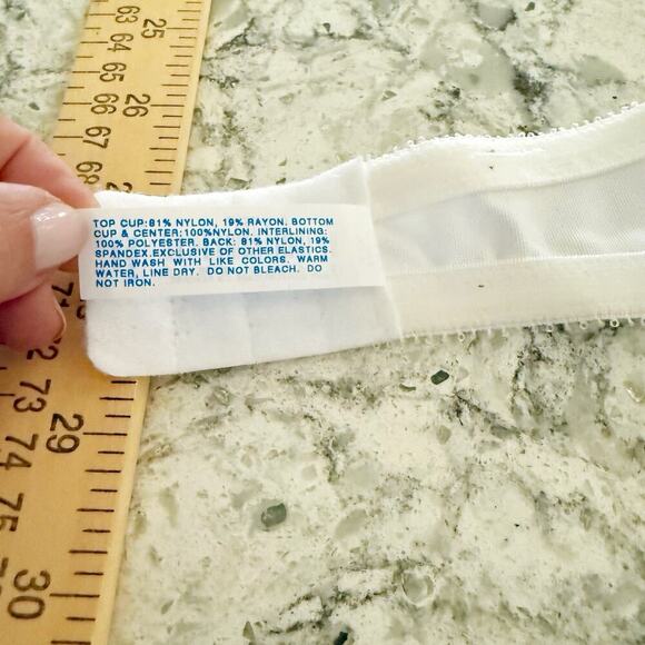 Vintage Push-up Bra Size 36B White Satin Lace Underwire Platex USA Made - Picture 7 of 10